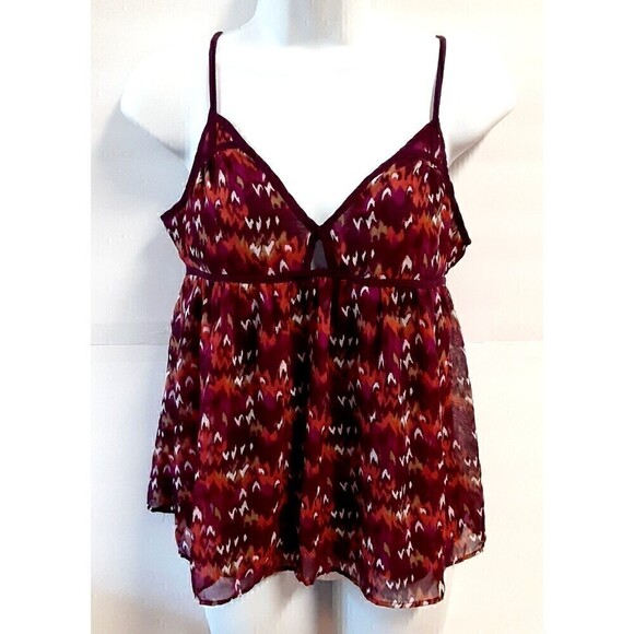 Y2K Forever 21 womens KEYHOLE PURPLE tank top shirt MEDIUM Geometric LIGHTWEIGHT - Picture 3 of 8